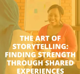 group of people sharing a story