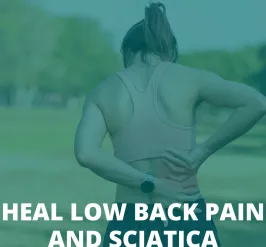 someone holding their back in pain