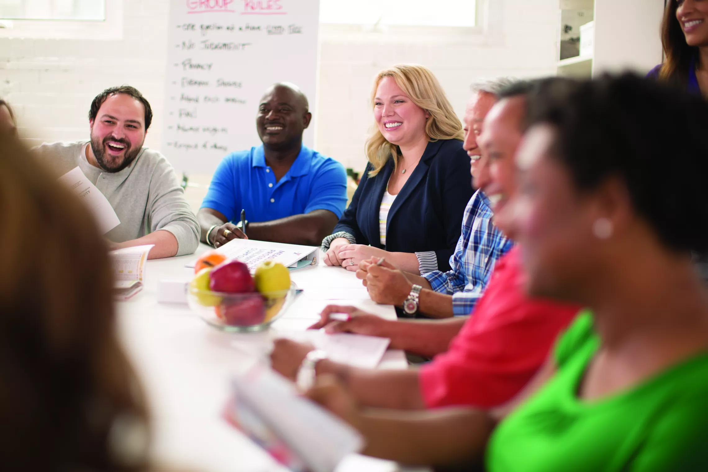 Group of people having a meeting about DIABETES PREVENTION