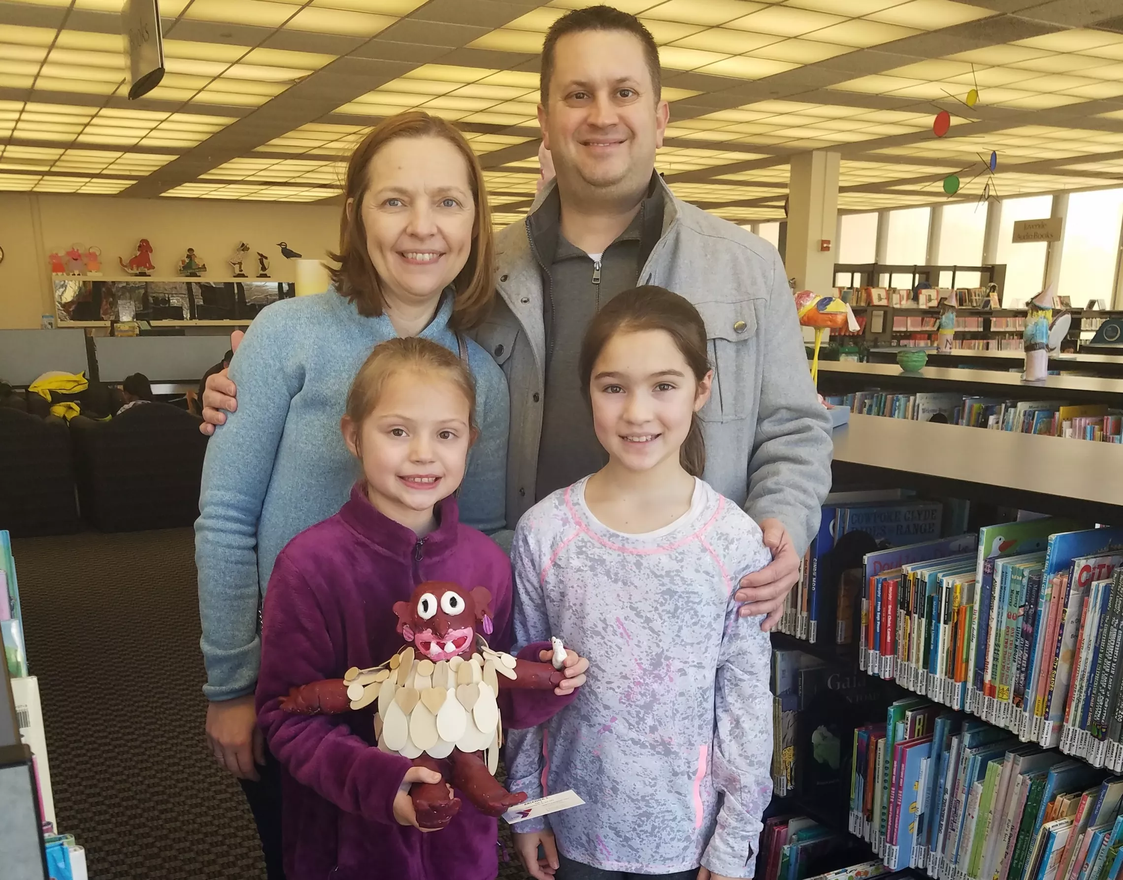 Family of four at the Annual Art Show