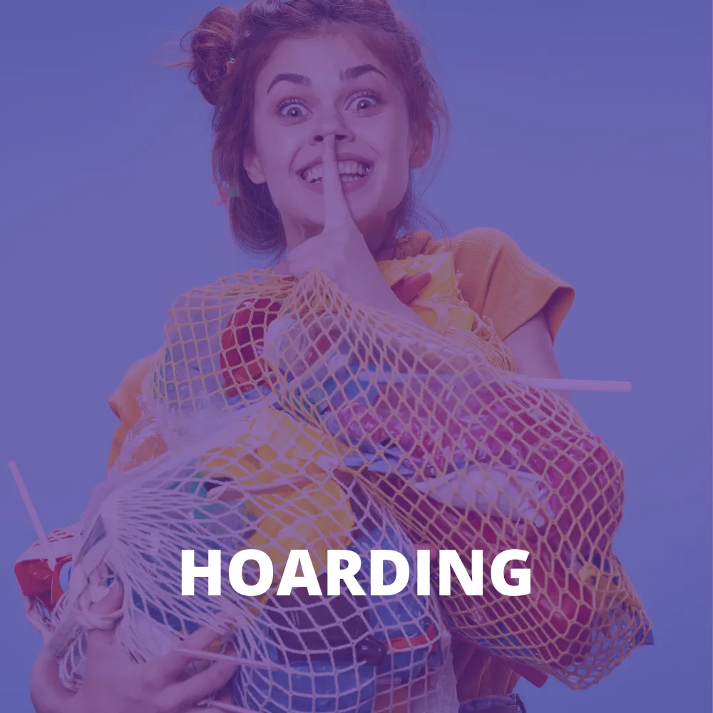 person with an over abundance of supplies in their hands