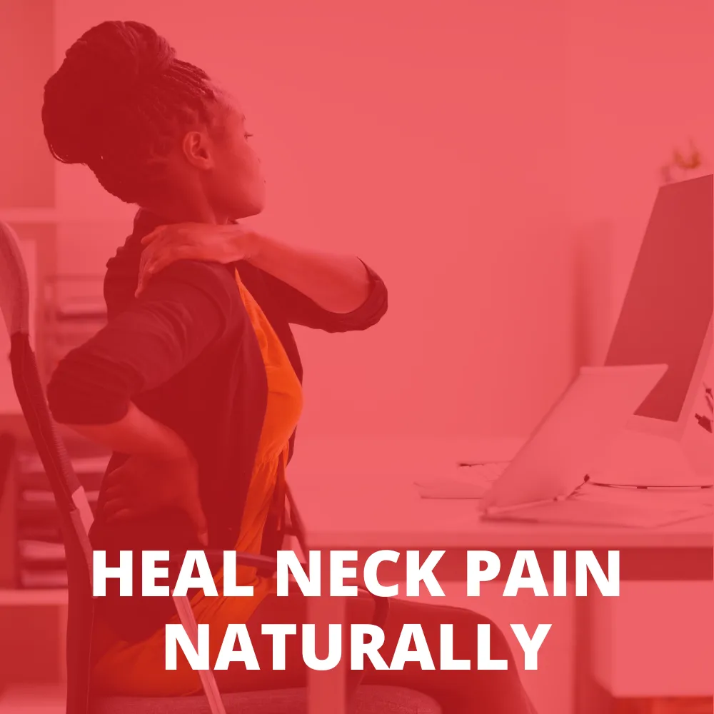 Person at a desk with neck pain