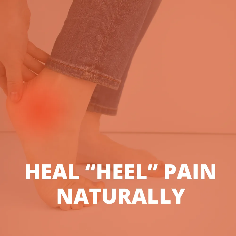 person holding their heel in pain