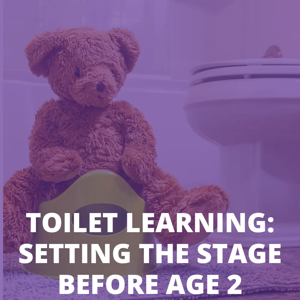teddy bear sitting on a training toilet