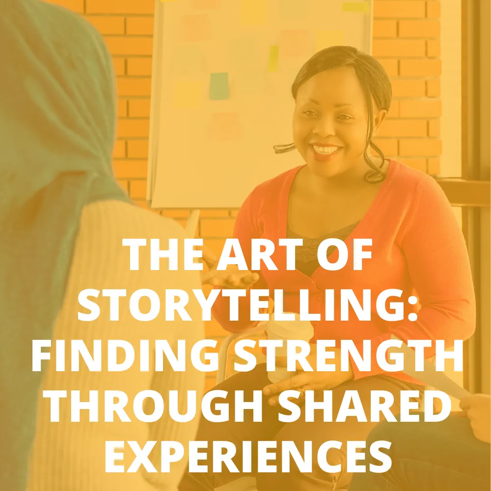group of people sharing a story