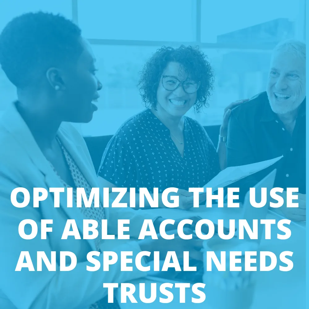 People sitting around a table discussing ABLE accounts